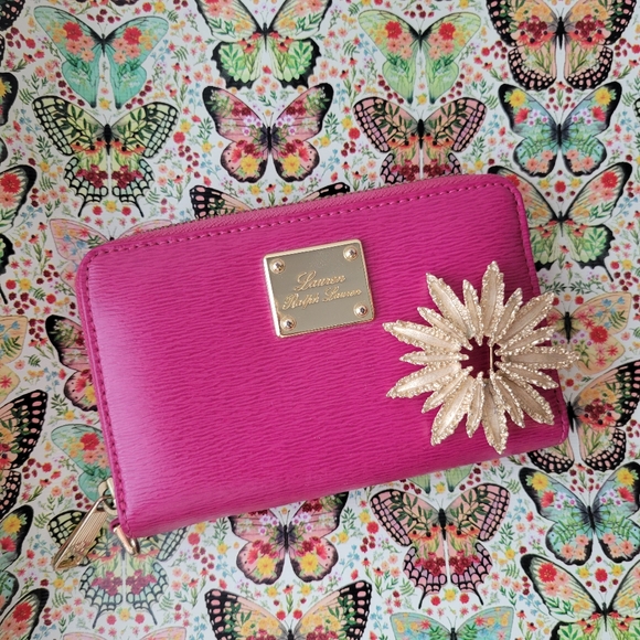 Lauren Ralph Lauren Pink Wallet Card Case ~ VGUC ~ Missing Strap ~ Leather? - Picture 5 of 14